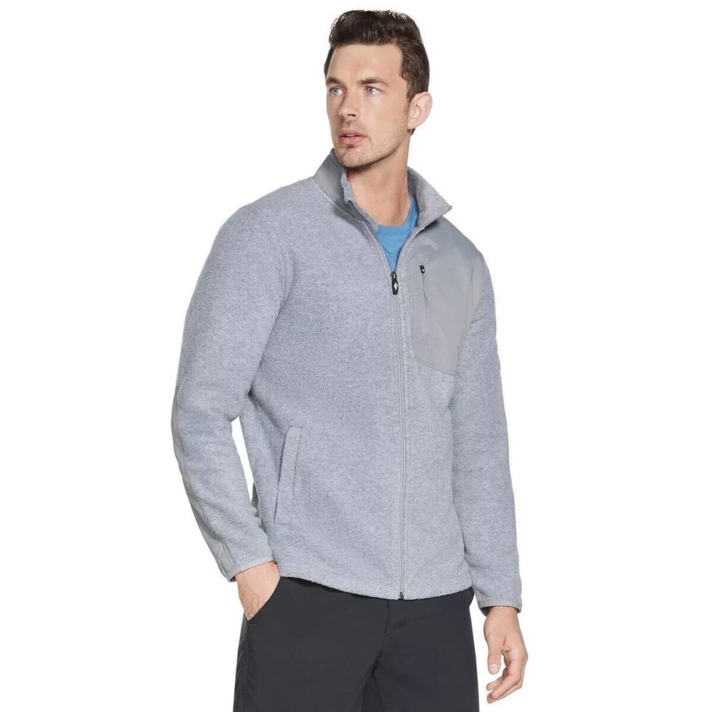 𝅺skechers Men's Go Trail Mixed-Media Fleece Recovery Jacket XL